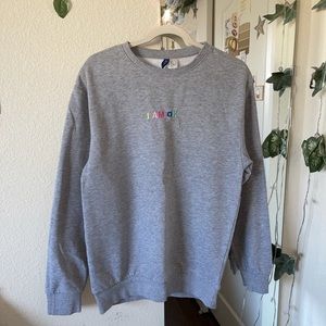 Embroidered lettered sweater